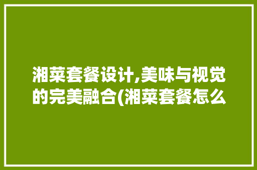 湘菜套餐设计,美味与视觉的完美融合(湘菜套餐怎么设计好看) 湘菜套餐设计,美味与视觉的完美融合(湘菜套餐怎么设计好看) 饮食拾萃