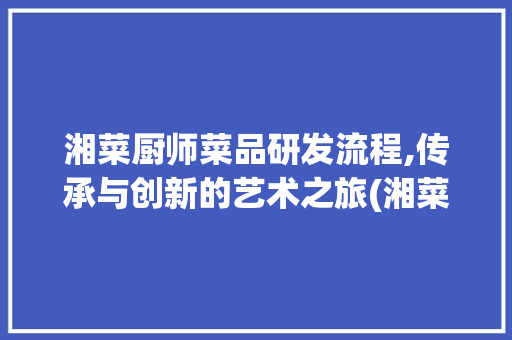 湘菜厨师菜品研发流程,传承与创新的艺术之旅(湘菜厨师菜品研发流程) 湘菜厨师菜品研发流程,传承与创新的艺术之旅(湘菜厨师菜品研发流程) 饮食拾萃