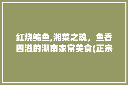 红烧鳊鱼,湘菜之魂，鱼香四溢的湖南家常美食(正宗湖南湘菜红烧鳊鱼图片) 红烧鳊鱼,湘菜之魂，鱼香四溢的湖南家常美食(正宗湖南湘菜红烧鳊鱼图片) 饮食拾萃