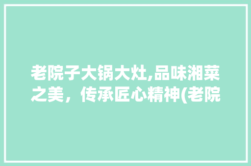 老院子大锅大灶,品味湘菜之美，传承匠心精神(老院子大锅大灶精美湘菜) 老院子大锅大灶,品味湘菜之美，传承匠心精神(老院子大锅大灶精美湘菜) 饮食拾萃