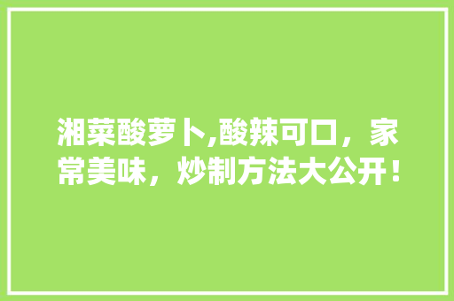 湘菜酸萝卜,酸辣可口，家常美味，炒制方法大公开！_湘菜酸萝卜怎么炒才好吃 湘菜酸萝卜,酸辣可口，家常美味，炒制方法大公开！_湘菜酸萝卜怎么炒才好吃 饮食拾萃