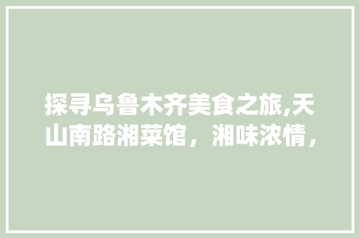 探寻乌鲁木齐美食之旅,天山南路湘菜馆，湘味浓情，舌尖上的新疆_天山南路湘菜馆地址 探寻乌鲁木齐美食之旅,天山南路湘菜馆，湘味浓情，舌尖上的新疆_天山南路湘菜馆地址 饮食拾萃