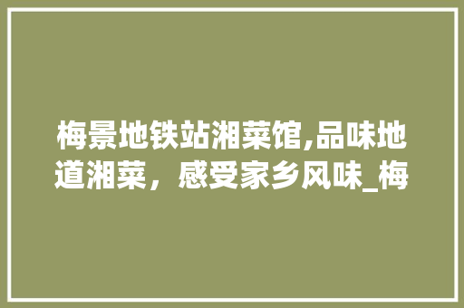 梅景地铁站湘菜馆,品味地道湘菜，感受家乡风味_梅景地铁站湘菜馆 梅景地铁站湘菜馆,品味地道湘菜，感受家乡风味_梅景地铁站湘菜馆 饮食拾萃