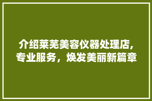 介绍莱芜美容仪器处理店,专业服务，焕发美丽新篇章_莱芜美容仪器处理店 介绍莱芜美容仪器处理店,专业服务，焕发美丽新篇章_莱芜美容仪器处理店 旅行地理