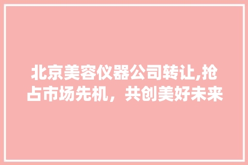 北京美容仪器公司转让,抢占市场先机，共创美好未来_北京美容仪器公司转让 北京美容仪器公司转让,抢占市场先机，共创美好未来_北京美容仪器公司转让 美容塑身