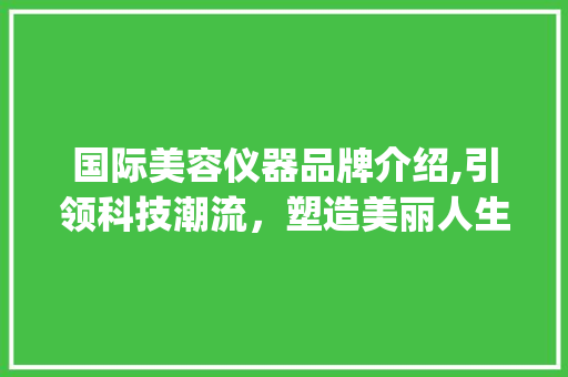 国际美容仪器品牌介绍,引领科技潮流，塑造美丽人生_美容仪器国际品牌 国际美容仪器品牌介绍,引领科技潮流，塑造美丽人生_美容仪器国际品牌 养生保健