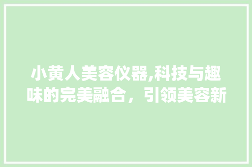 小黄人美容仪器,科技与趣味的完美融合，引领美容新潮流_小黄人美容仪器图片 小黄人美容仪器,科技与趣味的完美融合，引领美容新潮流_小黄人美容仪器图片 日用科普