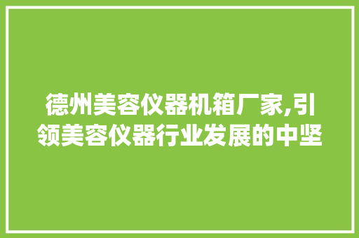 德州美容仪器机箱厂家,引领美容仪器行业发展的中坚力量_德州美容仪器机箱厂家 德州美容仪器机箱厂家,引领美容仪器行业发展的中坚力量_德州美容仪器机箱厂家 养生保健