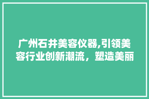 广州石井美容仪器,引领美容行业创新潮流，塑造美丽新时代_广州石井美容仪器 广州石井美容仪器,引领美容行业创新潮流，塑造美丽新时代_广州石井美容仪器 饮食拾萃