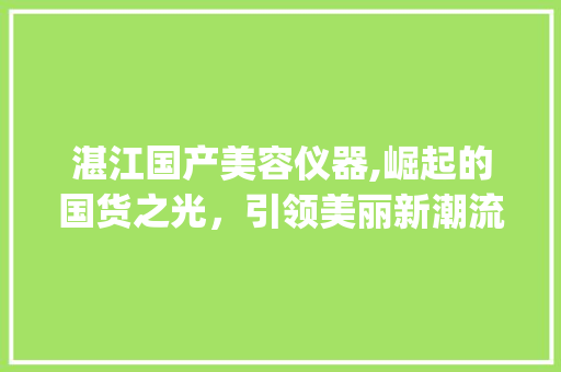湛江国产美容仪器,崛起的国货之光，引领美丽新潮流_湛江国产美容仪器排名 湛江国产美容仪器,崛起的国货之光，引领美丽新潮流_湛江国产美容仪器排名 家居时尚
