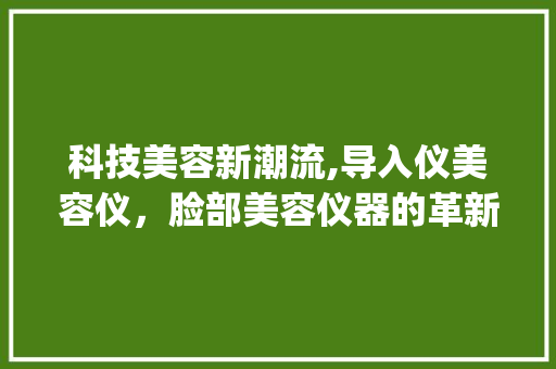 科技美容新潮流,导入仪美容仪，脸部美容仪器的革新之路_导入仪美容仪脸部美容仪器 科技美容新潮流,导入仪美容仪，脸部美容仪器的革新之路_导入仪美容仪脸部美容仪器 服饰装扮