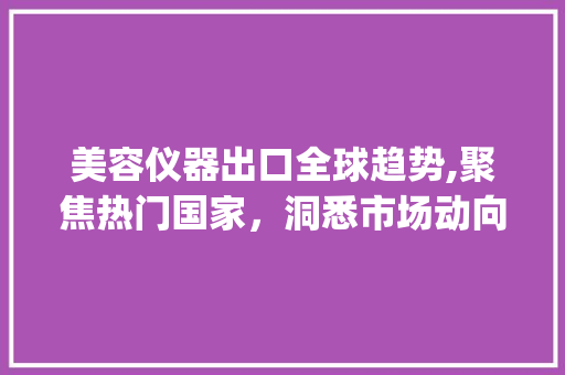 美容仪器出口全球趋势,聚焦热门国家，洞悉市场动向_美容仪器出口那些国家 美容仪器出口全球趋势,聚焦热门国家，洞悉市场动向_美容仪器出口那些国家 家居时尚