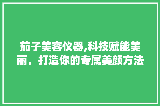 茄子美容仪器,科技赋能美丽，打造你的专属美颜方法_茄子美容仪器介绍推荐 茄子美容仪器,科技赋能美丽，打造你的专属美颜方法_茄子美容仪器介绍推荐 美容塑身
