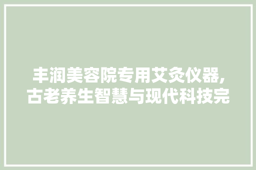 丰润美容院专用艾灸仪器,古老养生智慧与现代科技完美融合 丰润美容院专用艾灸仪器,古老养生智慧与现代科技完美融合 美容塑身