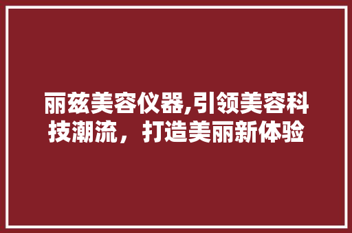 丽兹美容仪器,引领美容科技潮流，打造美丽新体验 丽兹美容仪器,引领美容科技潮流，打造美丽新体验 美容塑身
