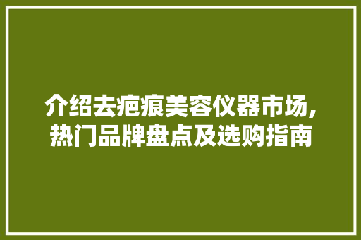 介绍去疤痕美容仪器市场,热门品牌盘点及选购指南 介绍去疤痕美容仪器市场,热门品牌盘点及选购指南 日用科普