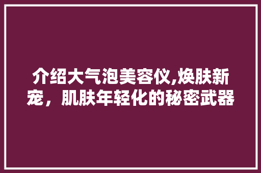 介绍大气泡美容仪,焕肤新宠，肌肤年轻化的秘密武器 介绍大气泡美容仪,焕肤新宠，肌肤年轻化的秘密武器 旅行地理