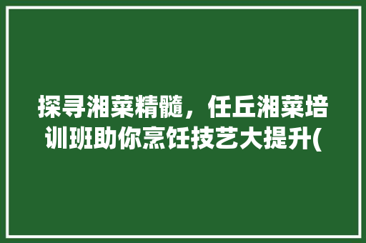 探寻湘菜精髓，任丘湘菜培训班助你烹饪技艺大提升(任丘湘菜培训班电话) 探寻湘菜精髓，任丘湘菜培训班助你烹饪技艺大提升(任丘湘菜培训班电话) 饮食拾萃