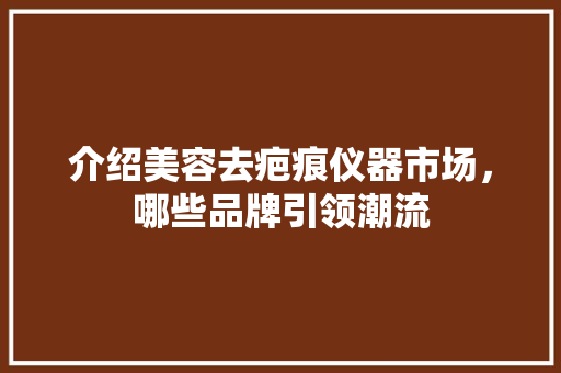 介绍美容去疤痕仪器市场，哪些品牌引领潮流 介绍美容去疤痕仪器市场，哪些品牌引领潮流 美容塑身