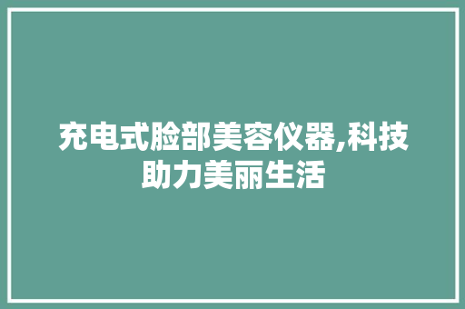 充电式脸部美容仪器,科技助力美丽生活 充电式脸部美容仪器,科技助力美丽生活 饮食拾萃