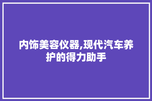 内饰美容仪器,现代汽车养护的得力助手 内饰美容仪器,现代汽车养护的得力助手 家居时尚