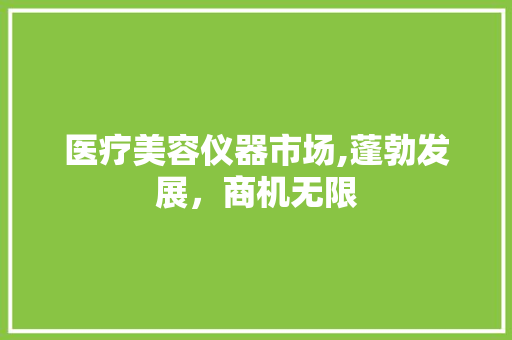医疗美容仪器市场,蓬勃发展，商机无限 医疗美容仪器市场,蓬勃发展，商机无限 养生保健