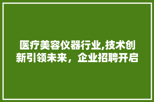 医疗美容仪器行业,技术创新引领未来，企业招聘开启新篇章 医疗美容仪器行业,技术创新引领未来，企业招聘开启新篇章 家居时尚