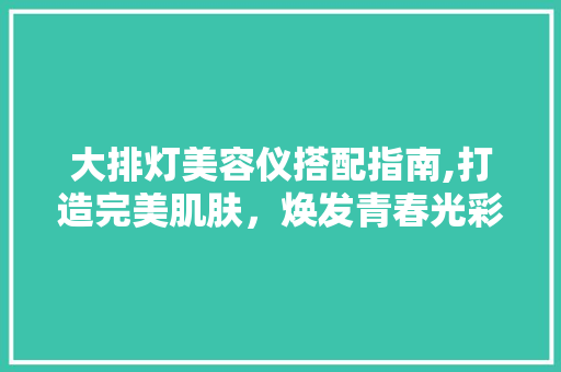 大排灯美容仪搭配指南,打造完美肌肤，焕发青春光彩 大排灯美容仪搭配指南,打造完美肌肤，焕发青春光彩 服饰装扮