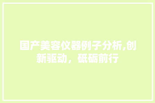 国产美容仪器例子分析,创新驱动，砥砺前行 国产美容仪器例子分析,创新驱动，砥砺前行 养生保健