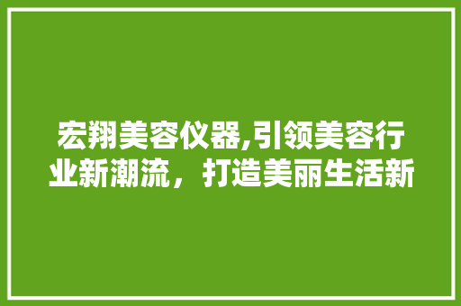 宏翔美容仪器,引领美容行业新潮流，打造美丽生活新体验 宏翔美容仪器,引领美容行业新潮流，打造美丽生活新体验 动手制作