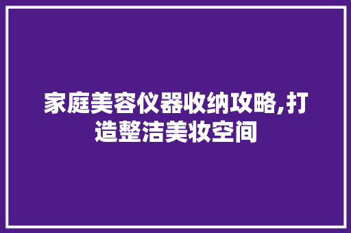 家庭美容仪器收纳攻略,打造整洁美妆空间 家庭美容仪器收纳攻略,打造整洁美妆空间 饮食拾萃