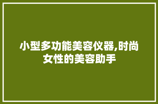 小型多功能美容仪器,时尚女性的美容助手 小型多功能美容仪器,时尚女性的美容助手 日用科普