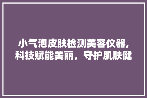 小气泡皮肤检测美容仪器,科技赋能美丽，守护肌肤健康 小气泡皮肤检测美容仪器,科技赋能美丽，守护肌肤健康 动手制作