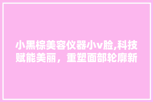 小黑棕美容仪器小v脸,科技赋能美丽，重塑面部轮廓新风尚 小黑棕美容仪器小v脸,科技赋能美丽，重塑面部轮廓新风尚 日用科普