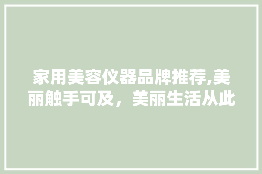 家用美容仪器品牌推荐,美丽触手可及，美丽生活从此开始 家用美容仪器品牌推荐,美丽触手可及，美丽生活从此开始 服饰装扮