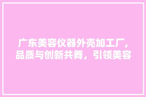 广东美容仪器外壳加工厂,品质与创新共舞，引领美容仪器产业新潮流 广东美容仪器外壳加工厂,品质与创新共舞，引领美容仪器产业新潮流 养生保健