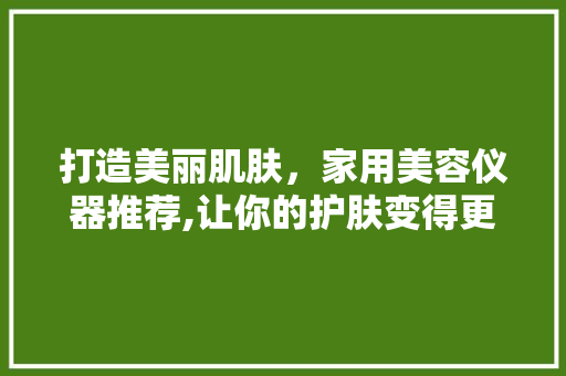 打造美丽肌肤，家用美容仪器推荐,让你的护肤变得更简单高效！ 打造美丽肌肤，家用美容仪器推荐,让你的护肤变得更简单高效！ 旅行地理