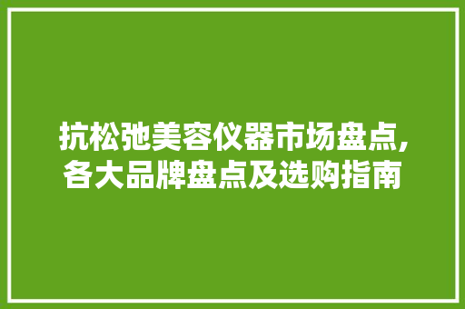抗松弛美容仪器市场盘点,各大品牌盘点及选购指南 抗松弛美容仪器市场盘点,各大品牌盘点及选购指南 饮食拾萃
