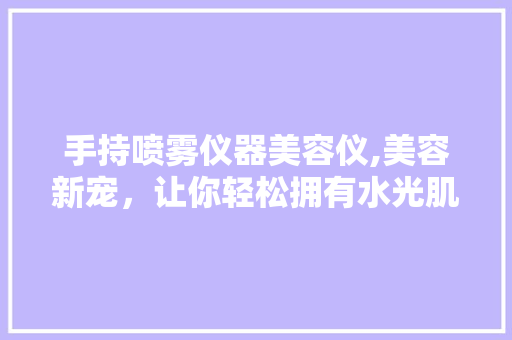 手持喷雾仪器美容仪,美容新宠，让你轻松拥有水光肌肤 手持喷雾仪器美容仪,美容新宠，让你轻松拥有水光肌肤 美容塑身