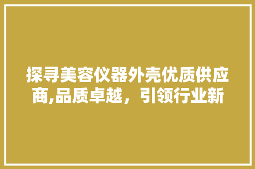 探寻美容仪器外壳优质供应商,品质卓越，引领行业新风尚 探寻美容仪器外壳优质供应商,品质卓越，引领行业新风尚 家居时尚