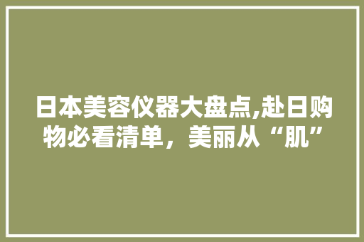 日本美容仪器大盘点,赴日购物必看清单，美丽从“肌”开始！ 日本美容仪器大盘点,赴日购物必看清单，美丽从“肌”开始！ 饮食拾萃