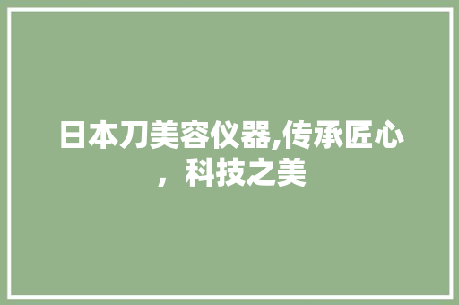 日本刀美容仪器,传承匠心，科技之美 日本刀美容仪器,传承匠心，科技之美 动手制作