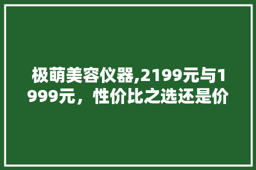 极萌美容仪器,2199元与1999元，性价比之选还是价格战下的牺牲品 极萌美容仪器,2199元与1999元，性价比之选还是价格战下的牺牲品 家居时尚