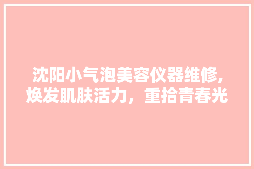 沈阳小气泡美容仪器维修,焕发肌肤活力，重拾青春光彩 沈阳小气泡美容仪器维修,焕发肌肤活力，重拾青春光彩 服饰装扮