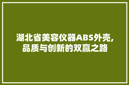 湖北省美容仪器ABS外壳,品质与创新的双赢之路 湖北省美容仪器ABS外壳,品质与创新的双赢之路 家居时尚