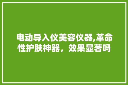 电动导入仪美容仪器,革命性护肤神器，效果显著吗 电动导入仪美容仪器,革命性护肤神器，效果显著吗 旅行地理