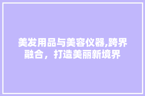 美发用品与美容仪器,跨界融合，打造美丽新境界 美发用品与美容仪器,跨界融合，打造美丽新境界 家居时尚