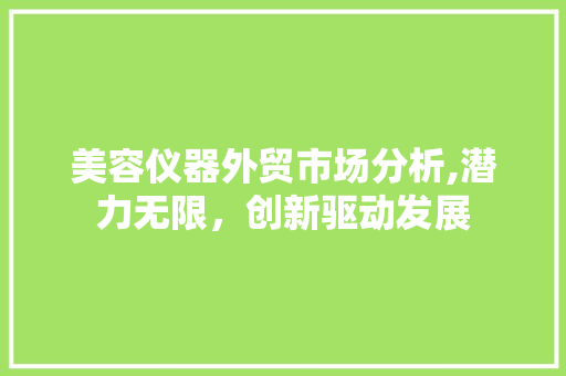 美容仪器外贸市场分析,潜力无限，创新驱动发展 美容仪器外贸市场分析,潜力无限，创新驱动发展 养生保健