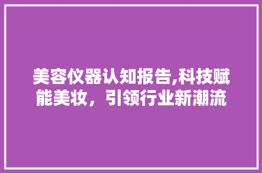 美容仪器认知报告,科技赋能美妆，引领行业新潮流 美容仪器认知报告,科技赋能美妆，引领行业新潮流 动手制作