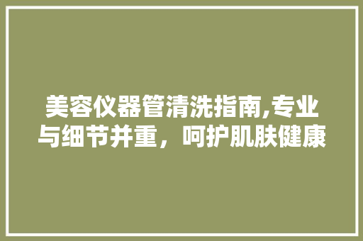 美容仪器管清洗指南,专业与细节并重，呵护肌肤健康 美容仪器管清洗指南,专业与细节并重，呵护肌肤健康 家居时尚